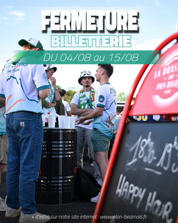 Fermeture billetterie et boutique du 04/08 au 15/08